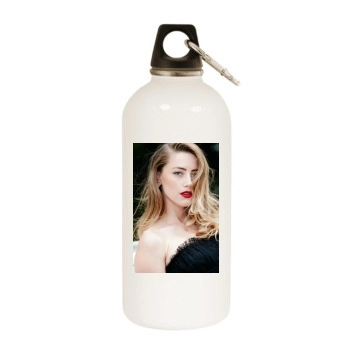 Amber Heard White Water Bottle With Carabiner