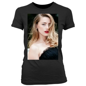 Amber Heard Women's Junior Cut Crewneck T-Shirt