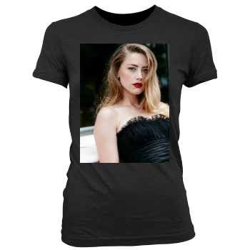 Amber Heard Women's Junior Cut Crewneck T-Shirt