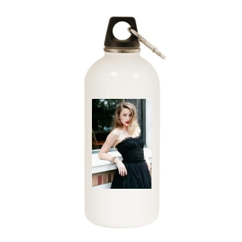 Amber Heard White Water Bottle With Carabiner