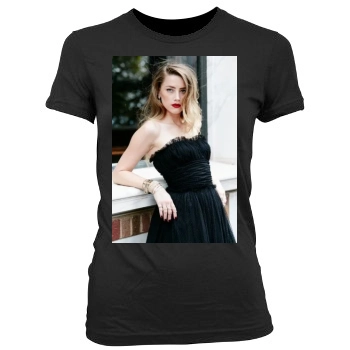 Amber Heard Women's Junior Cut Crewneck T-Shirt