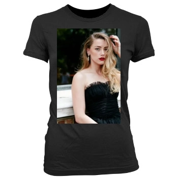 Amber Heard Women's Junior Cut Crewneck T-Shirt