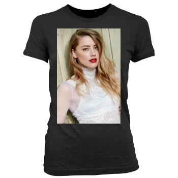 Amber Heard Women's Junior Cut Crewneck T-Shirt