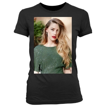 Amber Heard Women's Junior Cut Crewneck T-Shirt