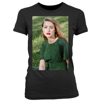 Amber Heard Women's Junior Cut Crewneck T-Shirt