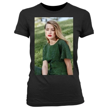 Amber Heard Women's Junior Cut Crewneck T-Shirt