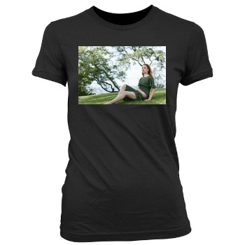 Amber Heard Women's Junior Cut Crewneck T-Shirt