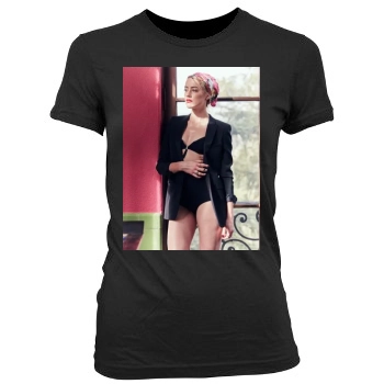 Amber Heard Women's Junior Cut Crewneck T-Shirt