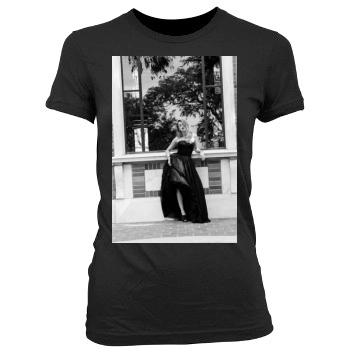 Amber Heard Women's Junior Cut Crewneck T-Shirt