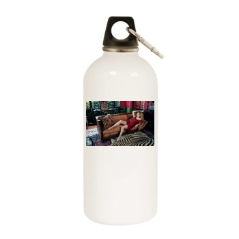 Amber Heard White Water Bottle With Carabiner