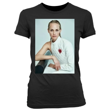 Amber Valletta Women's Junior Cut Crewneck T-Shirt