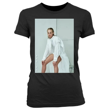 Amber Valletta Women's Junior Cut Crewneck T-Shirt