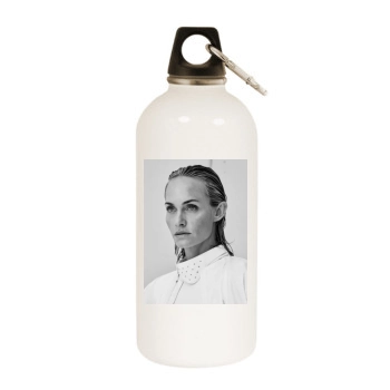 Amber Valletta White Water Bottle With Carabiner