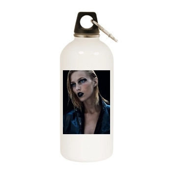 Anja Rubik White Water Bottle With Carabiner