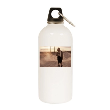 Anja Rubik White Water Bottle With Carabiner