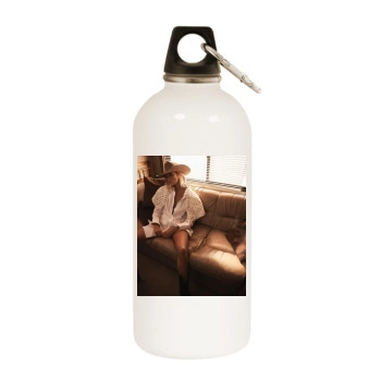 Anja Rubik White Water Bottle With Carabiner