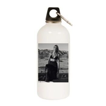 Anja Rubik White Water Bottle With Carabiner