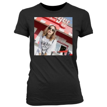 Ashley Tisdale Women's Junior Cut Crewneck T-Shirt