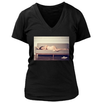 Aubrey Plaza Women's Deep V-Neck TShirt