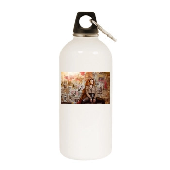 Aubrey Plaza White Water Bottle With Carabiner