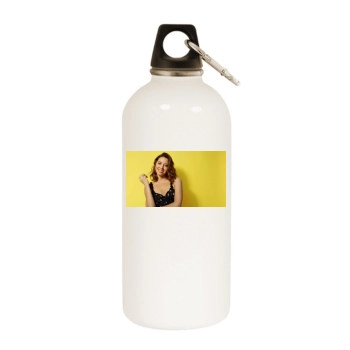 Aubrey Plaza White Water Bottle With Carabiner