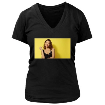 Aubrey Plaza Women's Deep V-Neck TShirt