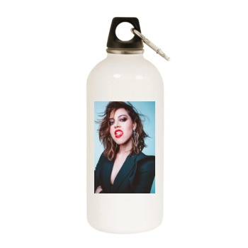 Aubrey Plaza White Water Bottle With Carabiner