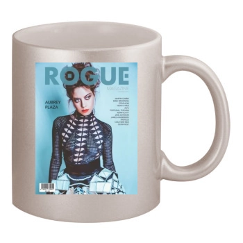 Aubrey Plaza 11oz Metallic Silver Mug