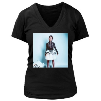 Aubrey Plaza Women's Deep V-Neck TShirt