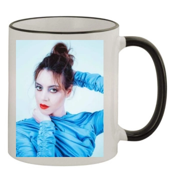 Aubrey Plaza 11oz Colored Rim & Handle Mug