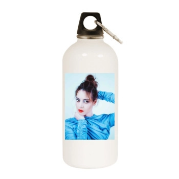 Aubrey Plaza White Water Bottle With Carabiner