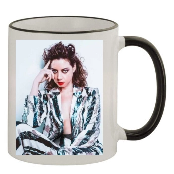 Aubrey Plaza 11oz Colored Rim & Handle Mug