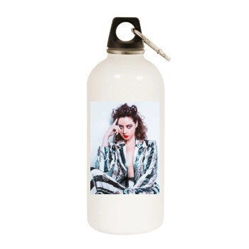 Aubrey Plaza White Water Bottle With Carabiner