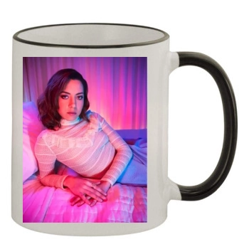 Aubrey Plaza 11oz Colored Rim & Handle Mug