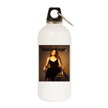 Aubrey Plaza White Water Bottle With Carabiner