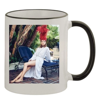 Aubrey Plaza 11oz Colored Rim & Handle Mug