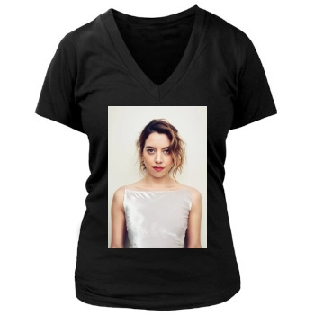 Aubrey Plaza Women's Deep V-Neck TShirt