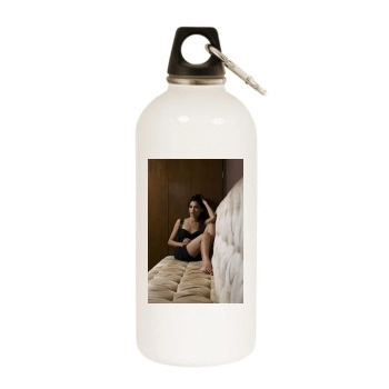 Freida Pinto White Water Bottle With Carabiner