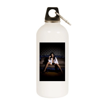 Freida Pinto White Water Bottle With Carabiner