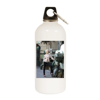 Hannah Spearritt White Water Bottle With Carabiner