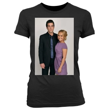 Hayden Panettiere Women's Junior Cut Crewneck T-Shirt