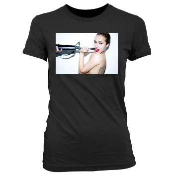 Hayden Panettiere Women's Junior Cut Crewneck T-Shirt