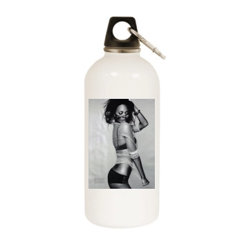 Hot Fuzz White Water Bottle With Carabiner