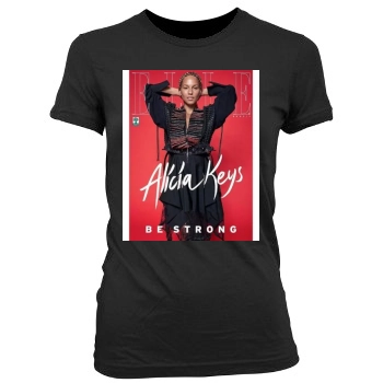 Alicia Keys Women's Junior Cut Crewneck T-Shirt