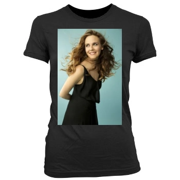 Alicia Silverstone Women's Junior Cut Crewneck T-Shirt