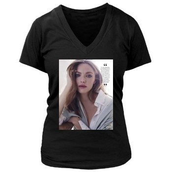 Amanda Seyfried Women's Deep V-Neck TShirt