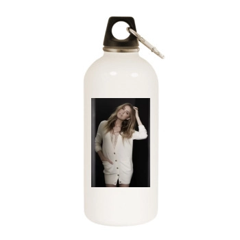 Amber Heard White Water Bottle With Carabiner