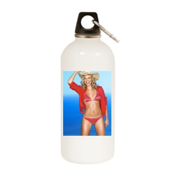 Amy Smart White Water Bottle With Carabiner