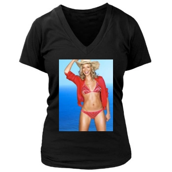 Amy Smart Women's Deep V-Neck TShirt