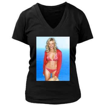 Amy Smart Women's Deep V-Neck TShirt